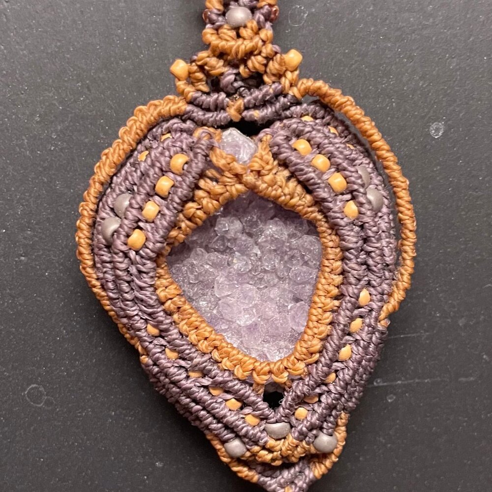 Amethyst Macrame Handmade Necklace